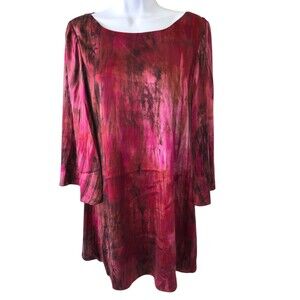 Alice and Olivia Shift Silk Purple Multicolor Mini Dress Size Large